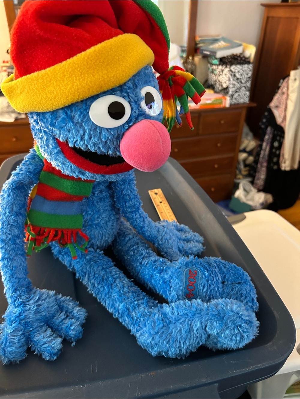 Grover Holiday Plush Character Toy with Scarf and Hat -24”, from 2004
